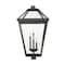 Z-Lite Talbot 4 Light Outdoor Post Mount Fixture, Black & Clear Beveled 579PHXLXR-BK - alternate 5